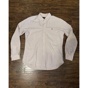 Polo Ralph Lauren Shirt Men M Pink Plaid Long Sleeve Colorful Cotton Color Pony